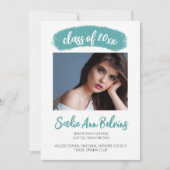 水彩ブラシストロークの卒業発表 案内状 (正面)