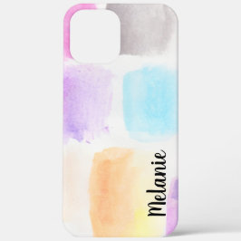 水彩ブラシストロークカラフルレインボー iPhone 12 PRO MAX ケース