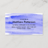 水彩ブラシストロークバチュラーパーティチケット 名刺 (裏面)
