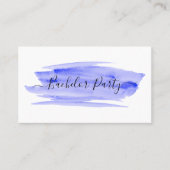 水彩ブラシストロークバチュラーパーティチケット 名刺 (正面)