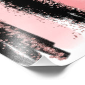 水彩ブラシストロークバラ金ゴールドフェイクグリッター フォトプリント            (角)