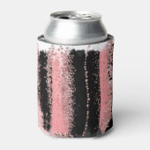水彩ブラシストロークバラ金ゴールドフェイクグリッター 缶クーラー (缶正面)