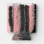 水彩ブラシストロークバラ金ゴールドフェイクグリッター 缶クーラー (正面)