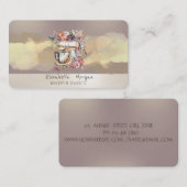 水彩ブラシストロークフローラケーキミキサー 名刺 (正面/裏面)