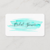 水彩ブラシストロークブライダルシャワーチケット招待状 名刺 (正面)