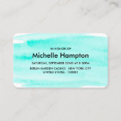 水彩ブラシストロークブライダルシャワーチケット招待状 名刺 (裏面)