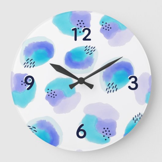 水彩ブラシストローク大時計 ラージ壁時計 (正面)
