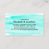 水彩ブラシストローク婚約パーティチケット 名刺 (裏面)