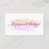 水彩ブラシストローク婚約パーティチケット 名刺 (正面)