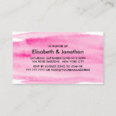 水彩ブラシストローク婚約パーティチケット 名刺 (裏面)