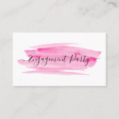 水彩ブラシストローク婚約パーティチケット 名刺 (正面)
