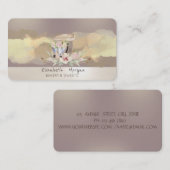 水彩ブラシストローク花レトロケーキミキサー 名刺 (正面/裏面)