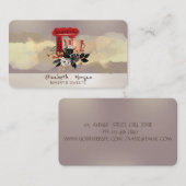 水彩ブラシストローク黒花ケーキミキサー 名刺 (正面/裏面)