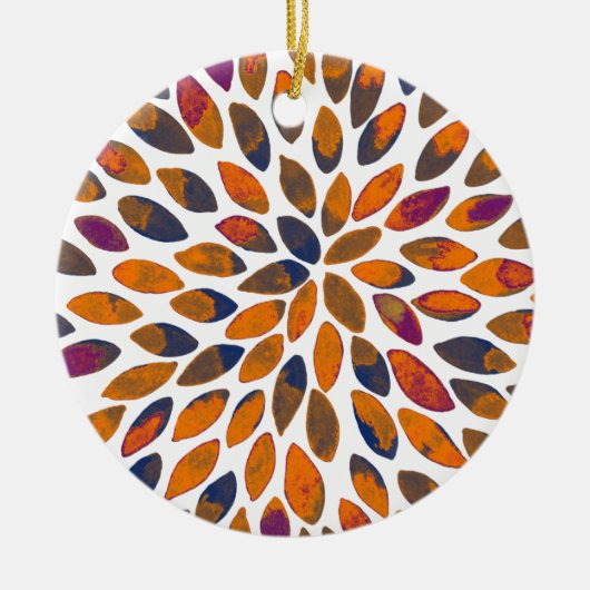 水彩ブラシストローク – さびた効果 セラミックオーナメント (正面)