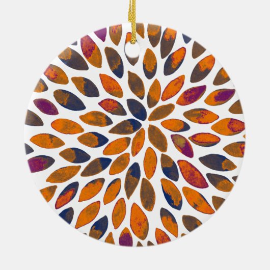 水彩ブラシストローク – さびた効果 セラミックオーナメント (裏面)