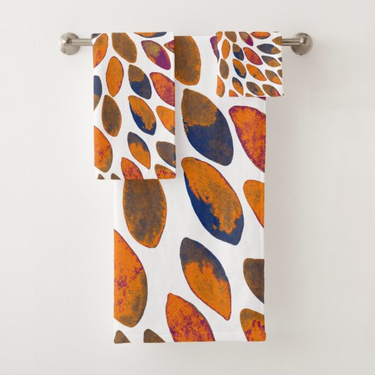 水彩ブラシストローク – さびた効果 バスタオルセット (インサイチュ)