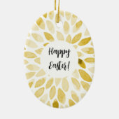 水彩ブラシストローク – イースター（黄色） セラミックオーナメント (裏面)