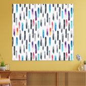 水彩ブラシストローク、カラフルシームレスなパターン キャンバスプリント (インサイチュ (リビング))