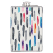 水彩ブラシストローク、カラフルシームレスなパターン フラスク (裏面)