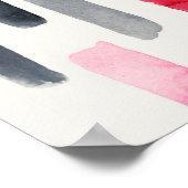 水彩ブラシストローク、カラフルシームレスなパターン ポスター (角)