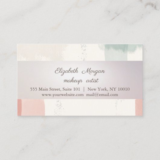 水彩ブラシストローク、ストライプロイヤリティカード ロイヤリティカード (裏面)