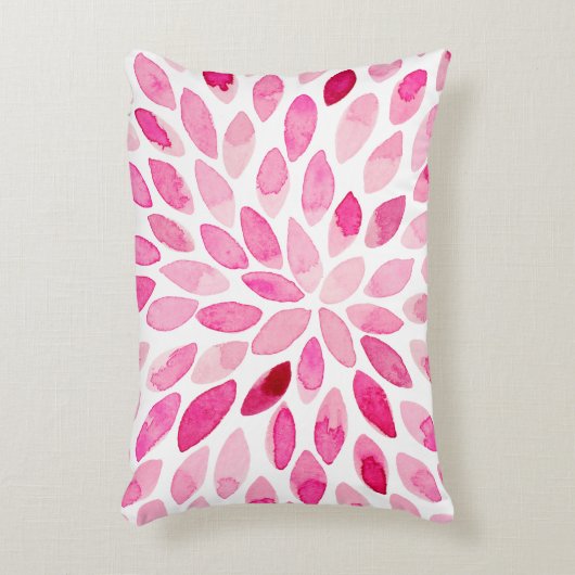 水彩ブラシストローク – ピンクパレット アクセントクッション (正面(垂直))