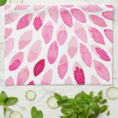 水彩ブラシストローク – ピンクパレット キッチンタオル (折り畳み)