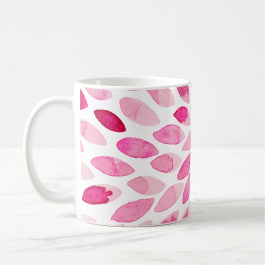 水彩ブラシストローク – ピンクパレット コーヒーマグカップ (左)