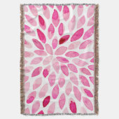 水彩ブラシストローク – ピンクパレット スローブランケット (正面縦)