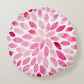 水彩ブラシストローク – ピンクパレット ラウンドクッション (裏面)