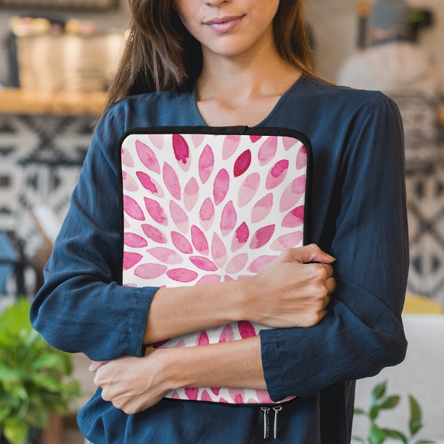 水彩ブラシストローク – ピンクパレット ラップトップスリーブ (クリエイターアップロード済み)