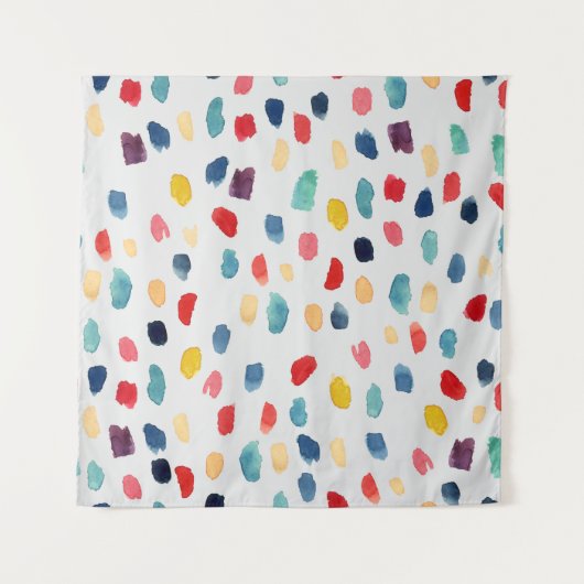 水彩ブラシストローク：抽象芸術シームレス。 タペストリー (正面)