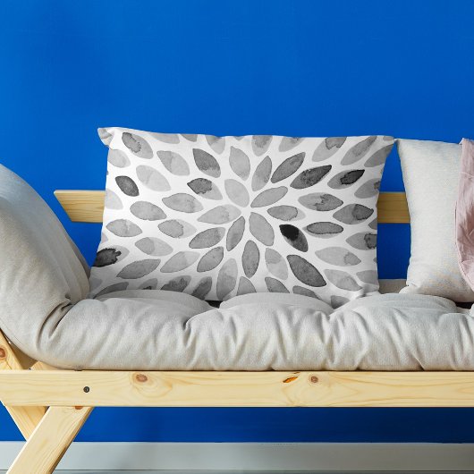 水彩ブラシストローク – 白黒 アクセントクッション