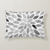 水彩ブラシストローク – 白黒 アクセントクッション (正面)