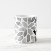 水彩ブラシストローク – 白黒 コーヒーマグカップ (中央)