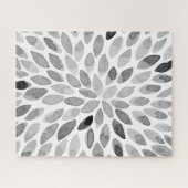 水彩ブラシストローク – 白黒 ジグソーパズル (横)