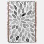 水彩ブラシストローク – 白黒 スローブランケット (正面縦)