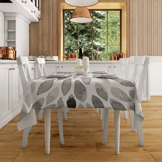 水彩ブラシストローク – 白黒 テーブルクロス