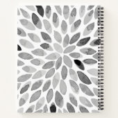 水彩ブラシストローク – 白黒 ノートブック (裏面)