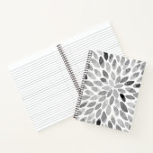 水彩ブラシストローク – 白黒 ノートブック (内部)