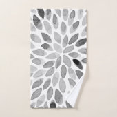 水彩ブラシストローク – 白黒 バスタオルセット (ハンドタオル)