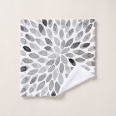 水彩ブラシストローク – 白黒 バスタオルセット (ウォッシュタオル)