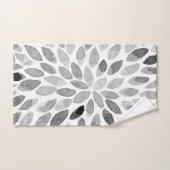 水彩ブラシストローク – 白黒 バスタオルセット (ハンドタオル)