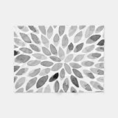 水彩ブラシストローク – 白黒 フリースブランケット (正面(横))