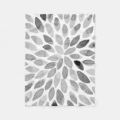 水彩ブラシストローク – 白黒 フリースブランケット (正面)