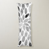 水彩ブラシストローク – 白黒 ボディピロー (裏面 (縦))