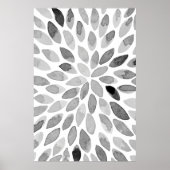 水彩ブラシストローク – 白黒 ポスター (正面)