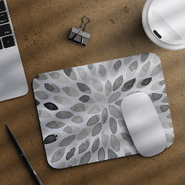 水彩ブラシストローク – 白黒 マウスパッド