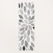 水彩ブラシストローク – 白黒 ヨガマット (正面)