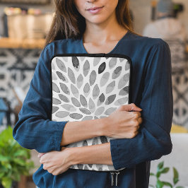 水彩ブラシストローク – 白黒 ラップトップスリーブ